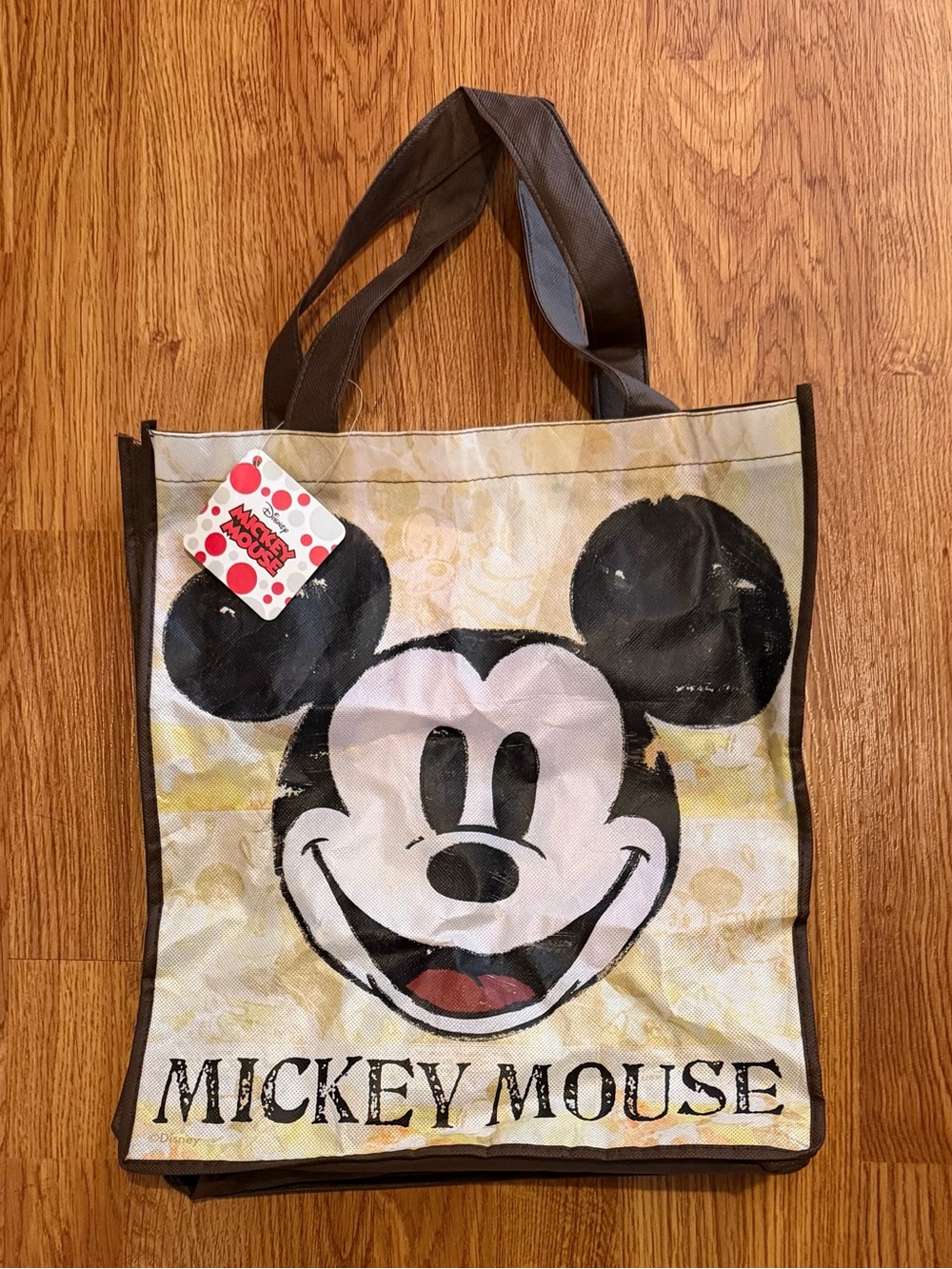 Disney Mickey Mouse Reusable Tote Bag - Brown/Yellow/White
